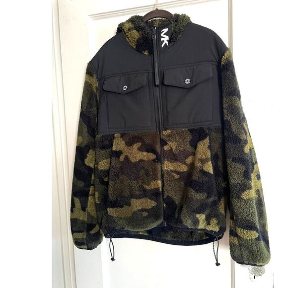 Michael Kors Other - Michael Kors Mens Olive Camo Soft Hooded Fleece Jacket, LARGE